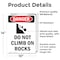 Signmission Do Not Climb On Rocks, 10 in W x Rectangle, Vinyl Decal OS-2PACK-DS-D-1014-V-2090 - alternate 5